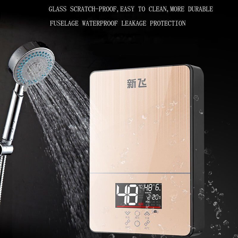 Thumbnail: Instant Electric Water Heater Shower Thermostat Small Intelligent Rapid Heating