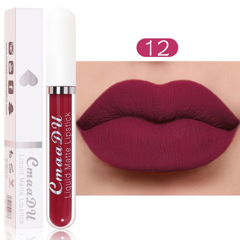 Thumbnail: 12 Colors Nude Lip Gloss Matte Liquid Lipstick Makeup Long Lasting Waterproof S