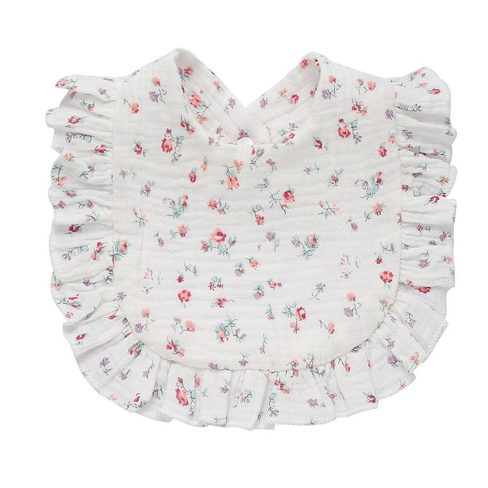 Thumbnail: Sweet Ruffles Baby Girl Bib Infants Saliva Towel Double Layer Soft Cotton Burp 