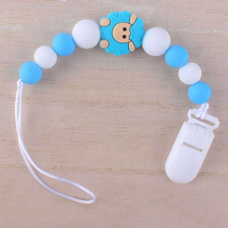 Thumbnail: Cartoon Animal Silicone Beads Teething Pacifier Clips Baby Pacifier Holder Dumm