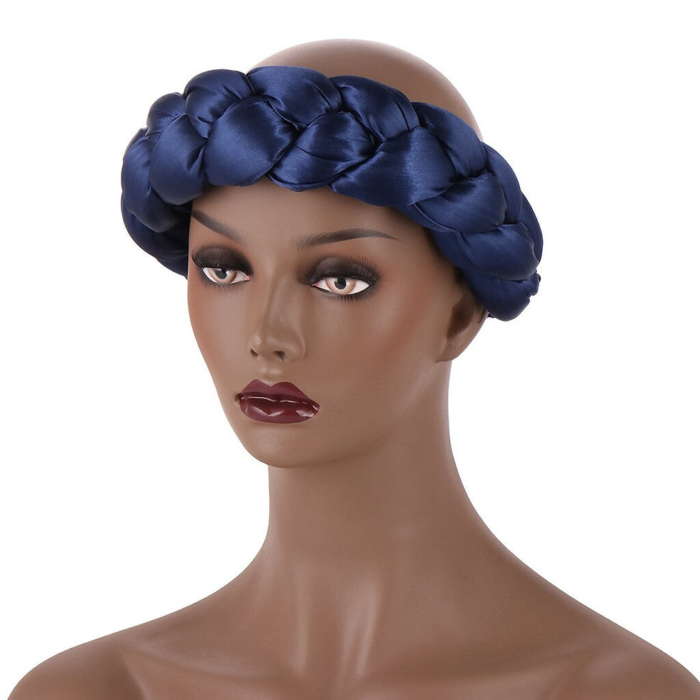 Thumbnail: 2022 Latest Exaggerated big satin twist braid Handmade African Cap Nigerian Wed