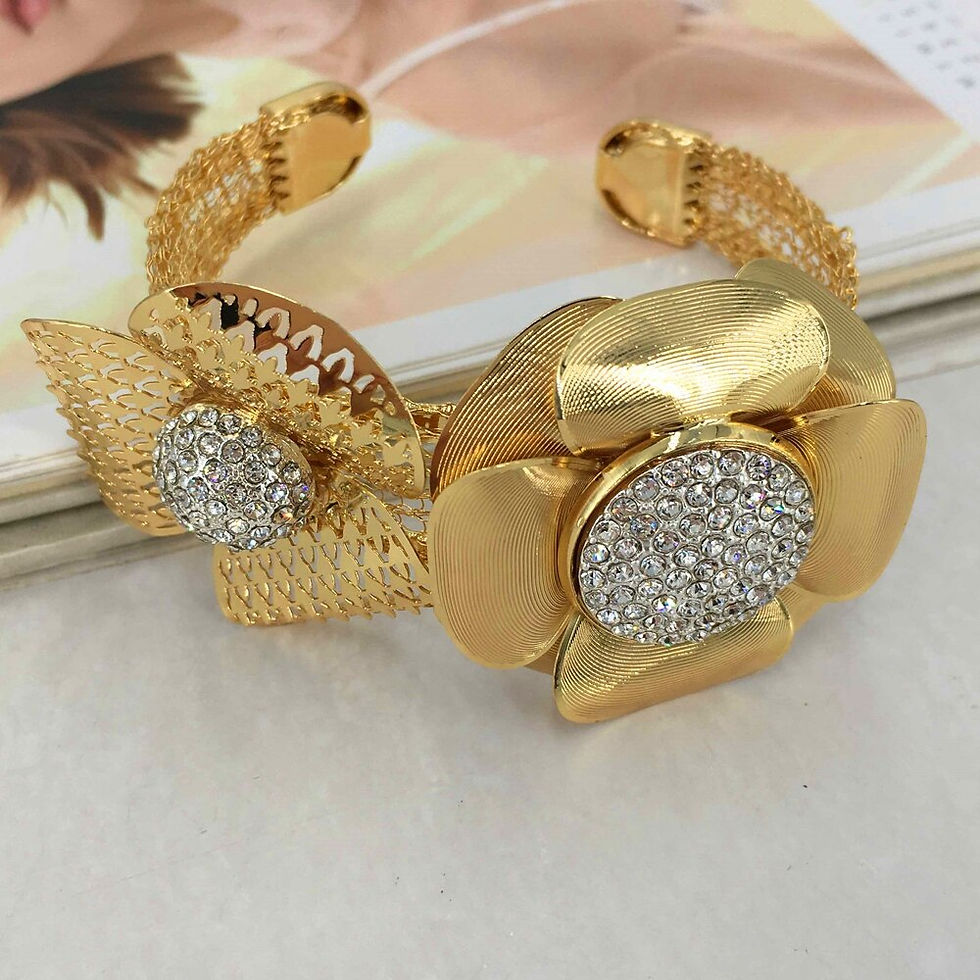 Thumbnail: Newest Brazilian Exquisite Beautiful Gold-plated Necklace Wedding Party Accesso