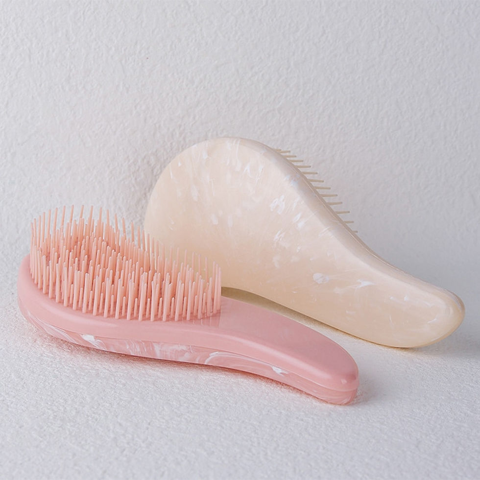 Thumbnail: 1pc Anti-static Hair Comb Brush Marbled Handle Detangling Comb Shower Hairbrush
