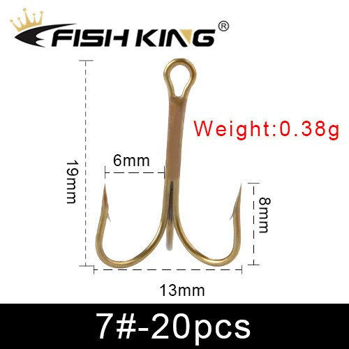 Thumbnail: FISH KING 20pcs/Pack Fishing Hook High Carbon Steel Black Nickel Super Sharp Tr