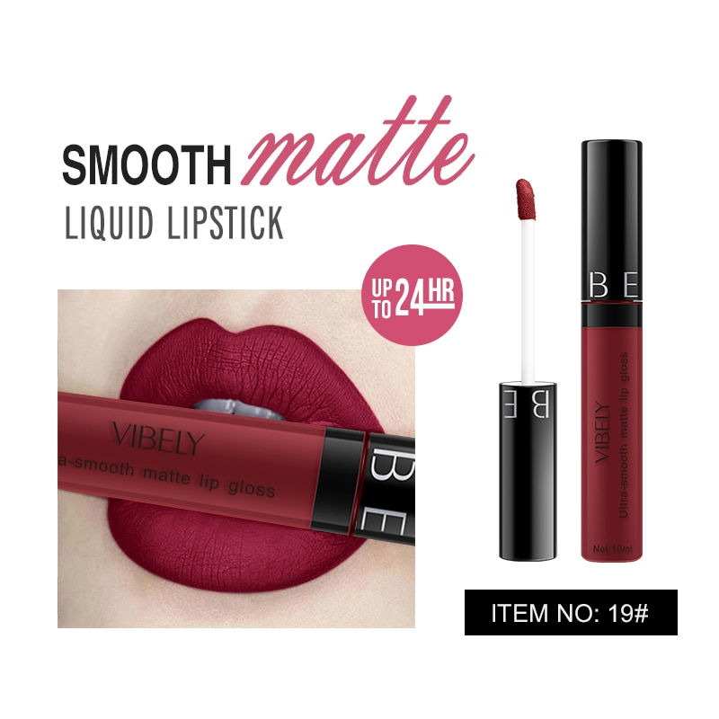 Thumbnail: Moisturizing Waterproof Lipgloss Long Lasting 24h Lip Gloss Balm Velvet Red Lon