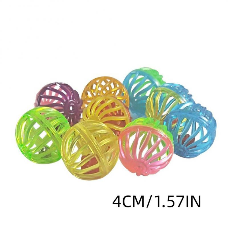 Thumbnail: Pet Play Balls Plastic Cat Kitten With Jingle Bell Pounce Rattle Toy Plush Cat 
