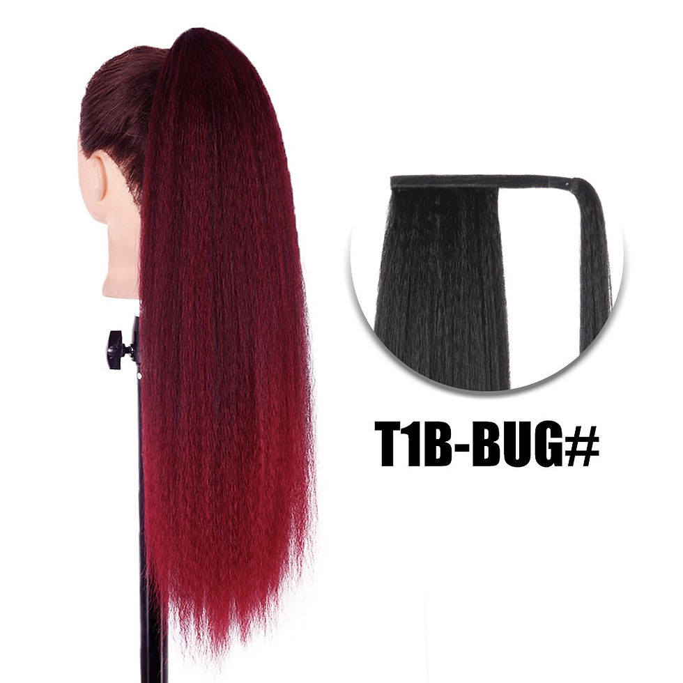 Thumbnail: Synthetic Yaki Straight Drawstring Ponytail Hair Extensions With 2 Plastic Comb