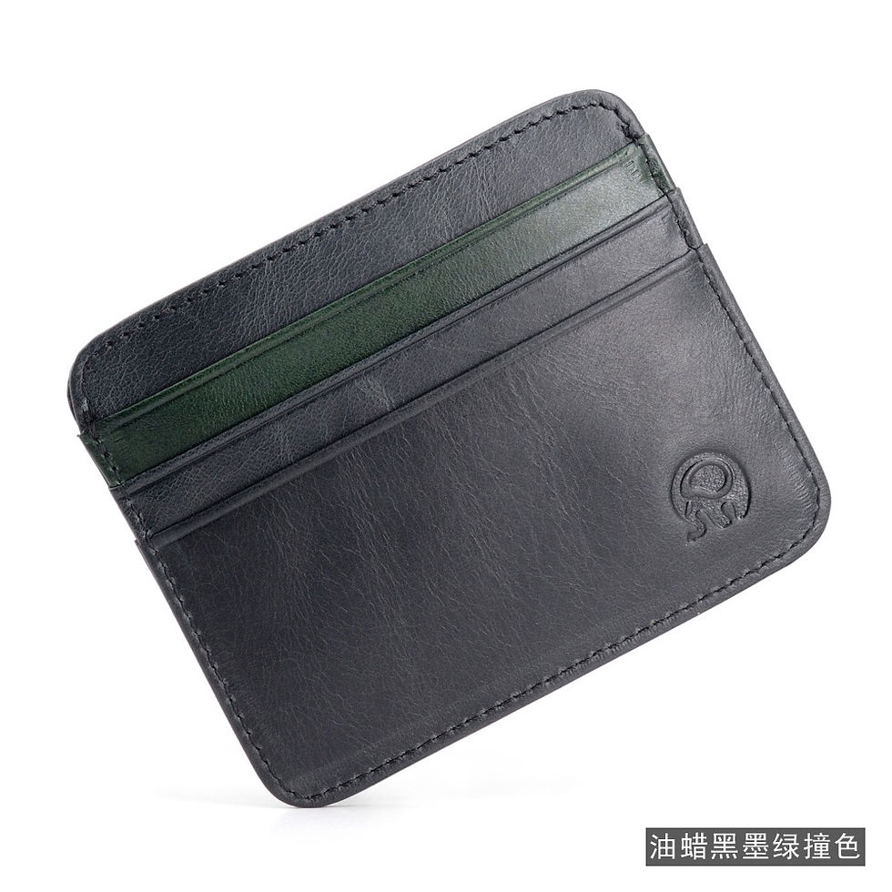 Thumbnail: Retro First Layer Genuine Leather Card Bag with 7 Card Slot Super Thin 100% Rea