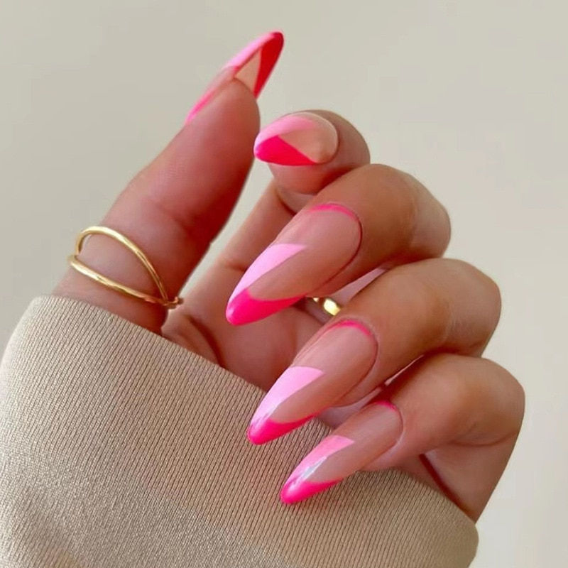 Thumbnail: 24pcs French White Spot Seamless Removable Fake Nails Capsule Full Cover Waterp