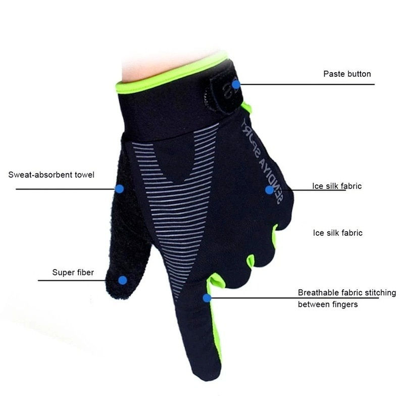 Thumbnail: Men Cycling Motorcycle Gloves Full Finger Touch Screen Bicycle Mtb Bike Gym Tra