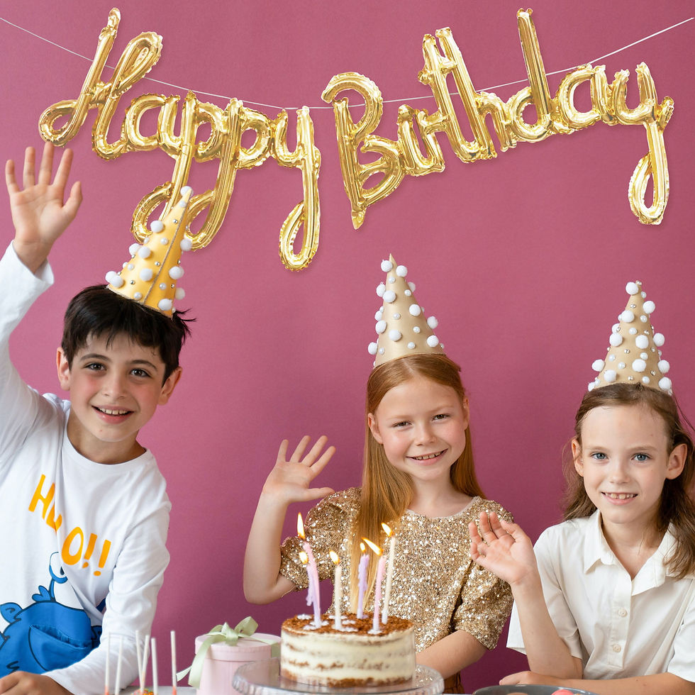Thumbnail: Way To Celebrate! Air Filled Happy Birthday Foil Balloon Banner, Gold