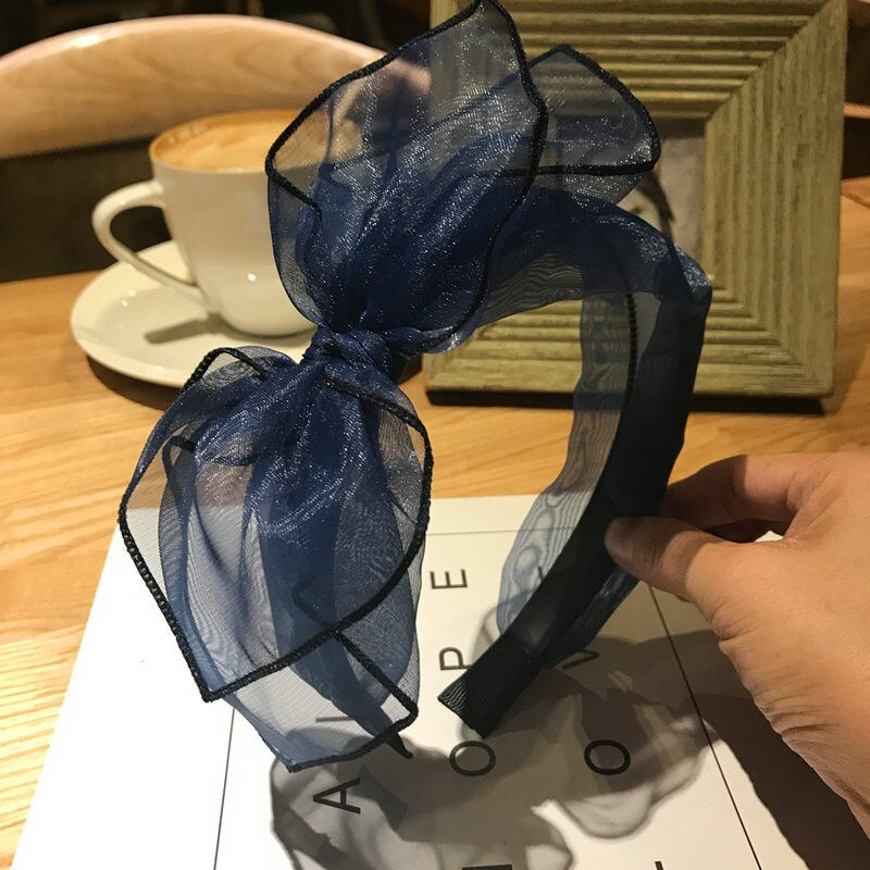 Thumbnail: Wide Headband Bow Knot Cross Sweet Korean Style Polka Dot Hairband Cute Hair Ho