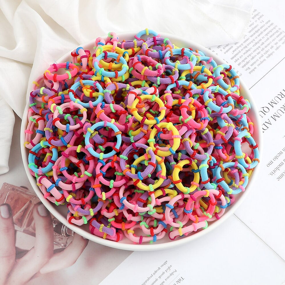 Thumbnail: 200PCS 3cm Kids Baby Small Hair Bands Elastic Candy Colors Hair Ties Colorful H