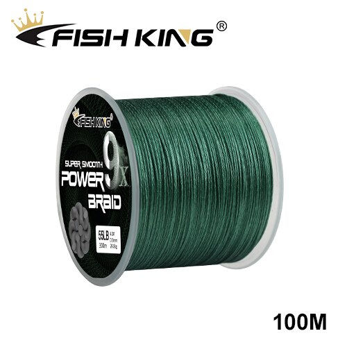 Thumbnail: FISH KING 100M PE Fishing Line 9 Strands 20LB-100LB Multicolor  Reverse Spiral 