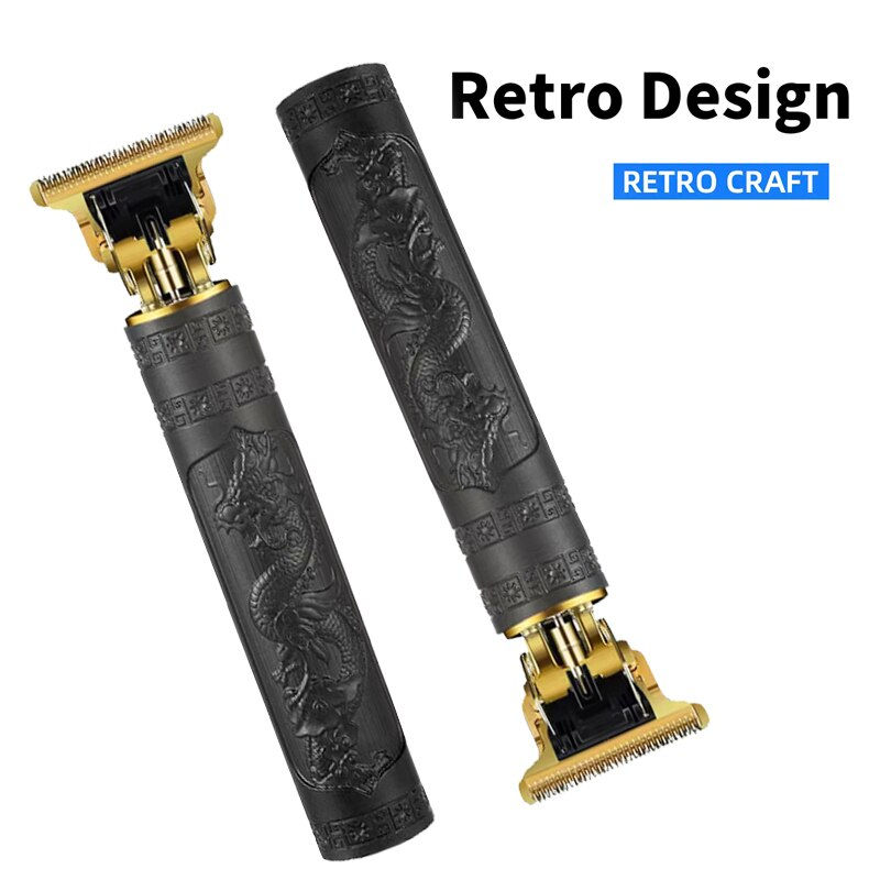 Thumbnail: Men S Carving Haircutter Black Long Dragon USB Charging Electric Engraving Hair