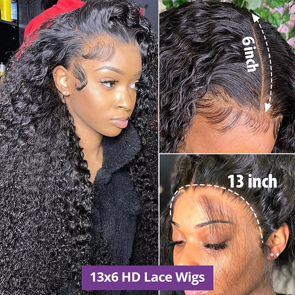 Thumbnail: 360 Full Lace Frontal Wig Water Wave Curly Human Hair Wig 13x6 Hd Glueless Lace