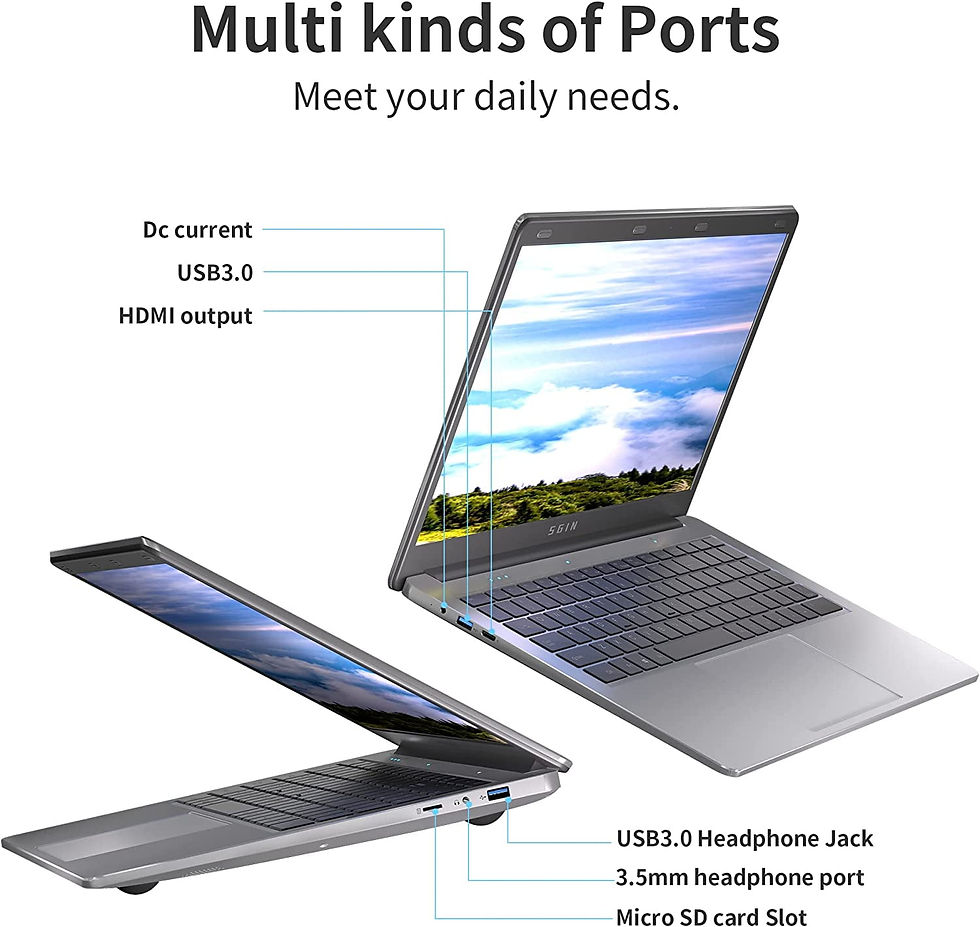 Thumbnail: SGIN 15.6inch Laptop 4GB DDR4 128GB SSD Windows 11 Laptop Computer with Quad Co