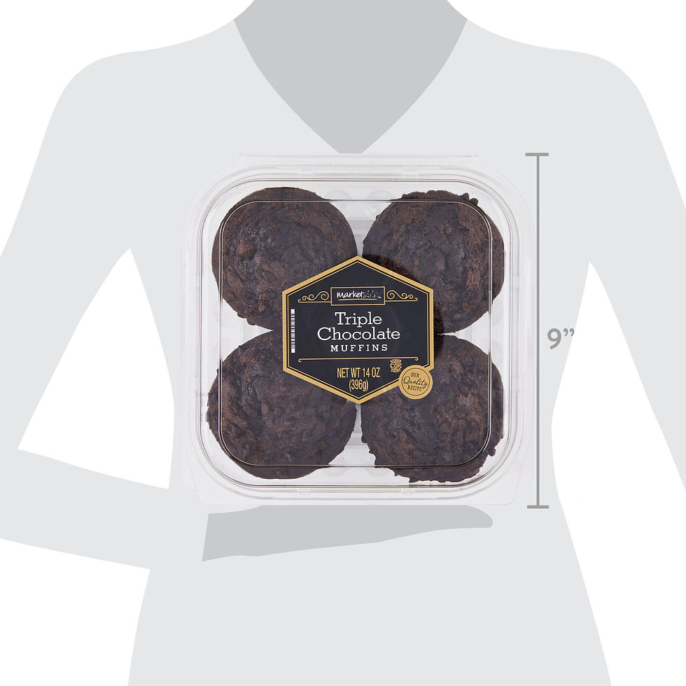 Thumbnail: WISHALIVE FRESH Triple Chocolate Muffins, 14 oz, 4 Count