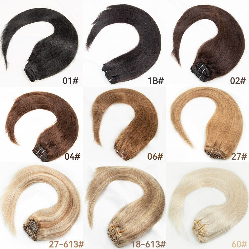 Thumbnail: Blonde Hair Extension Clip In Hair Extension Human Hair Natural Mega Hair Tic T
