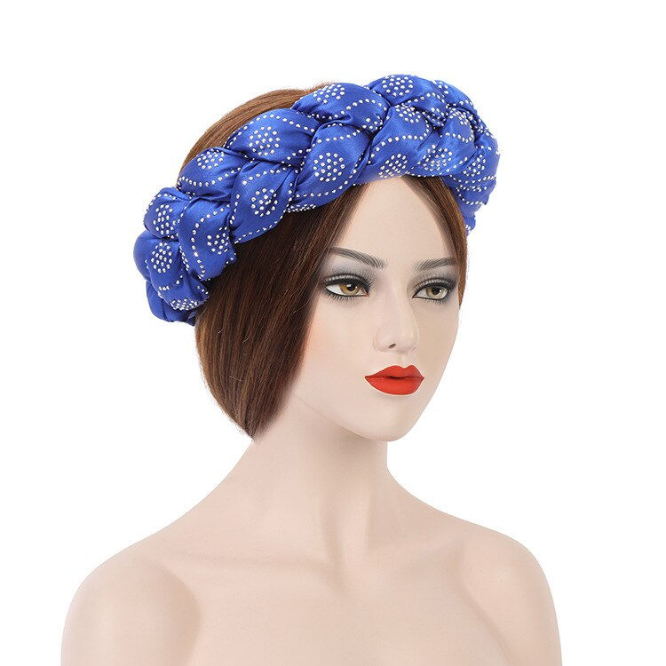 Thumbnail: 2022 Latest Exaggerated big satin twist braid Handmade African Cap Nigerian Wed