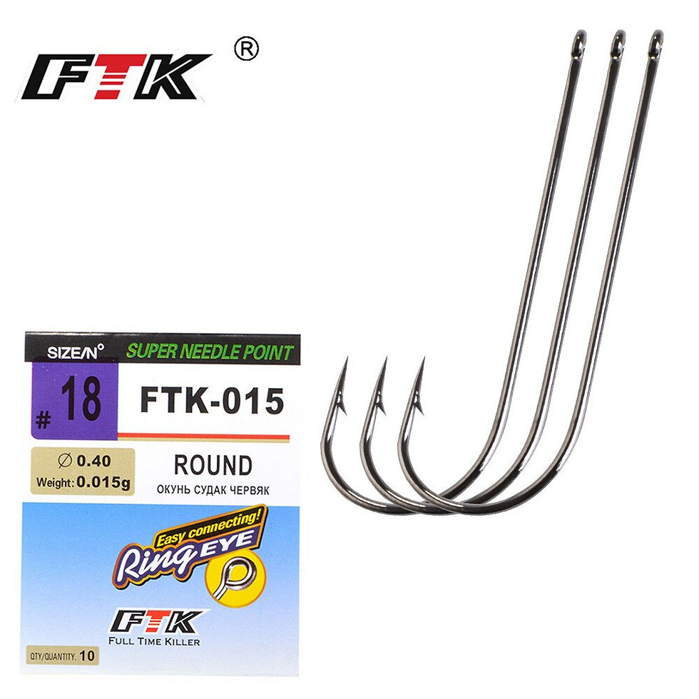 Thumbnail: FTK Carp Fishing Barbed Fish Hook Size 2-18# 7 Pcs - 80 Pcs Super Needle Point 