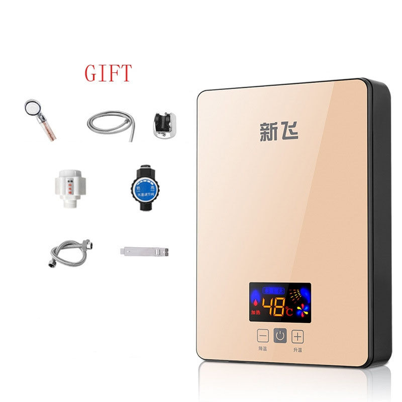 Thumbnail: Instant Electric Water Heater Shower Thermostat Small Intelligent Rapid Heating