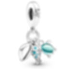Thumbnail: 2Pcs/lot Special Offer Light Blue Turtle Fish Charm Beads Fit Original Brand Br