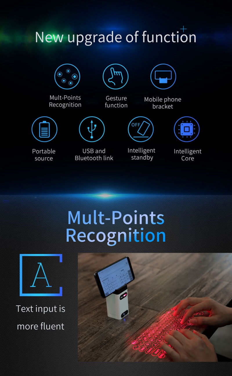 Thumbnail: New New Virtual Laser Keyboard Wireless Projector Phone Keyboard For Computer P