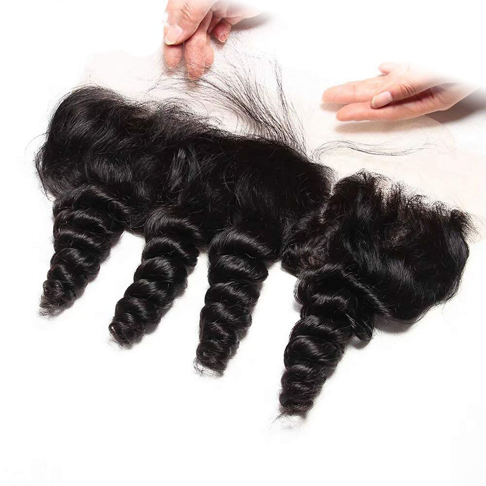 Thumbnail: Brazilian Loose Wave Bundles With Frontal Human Hair Extensions Loose Deep Bund