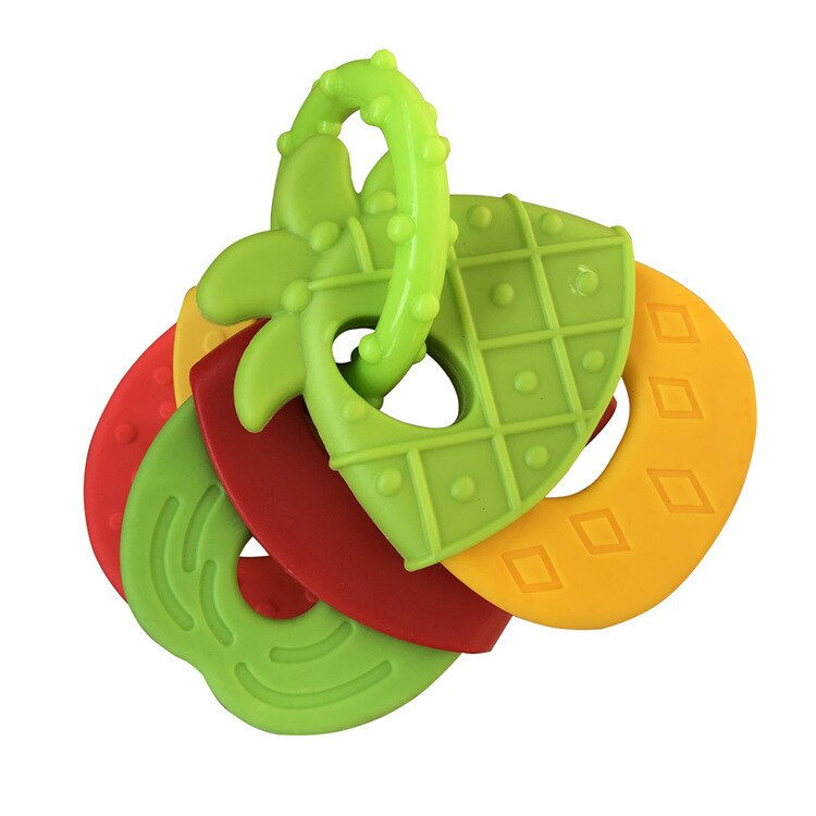 Thumbnail: Baby Fruit Style Soft Rubber Rattle Teether Toy Newborn Chews Food Grade Silico