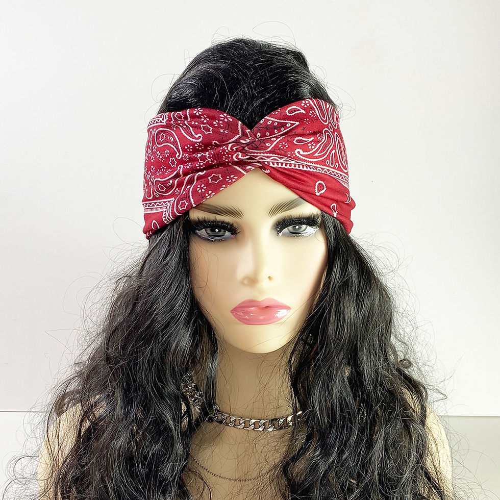 Thumbnail: Head Bands Cross Elasticity Hair Band Bandana Print Head Wrap Beauty Sports Hea
