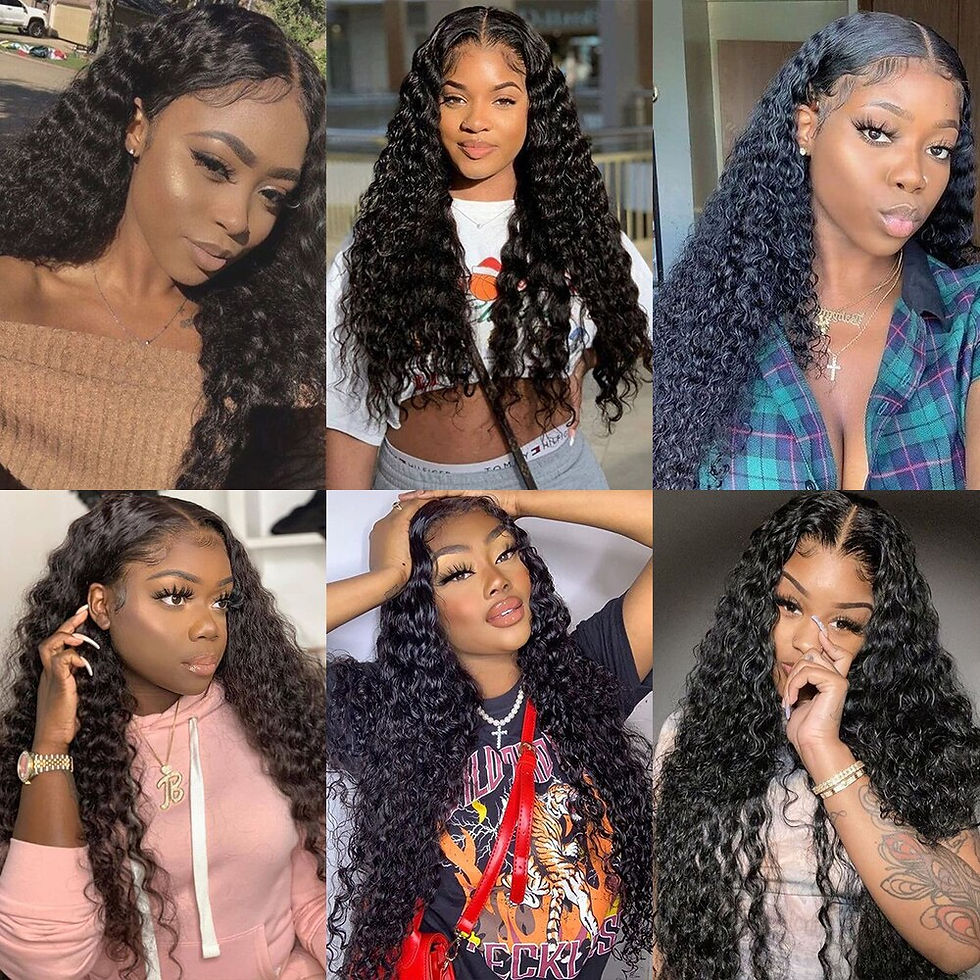 Miniaturbild: 12A Peruvian Deep Wave Bundles With Cloure Frontal 100% Virgin Human Hair 3 Bun