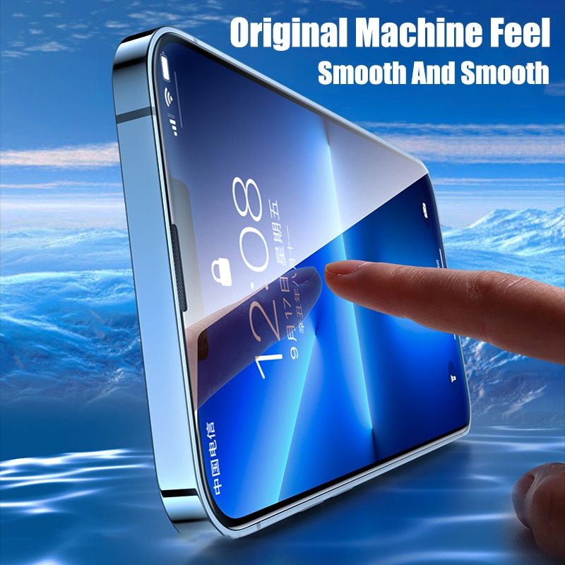 Thumbnail: 4Pcs Tempered Glass For iPhone 14 13 12 11 Pro Max Anti-Burst Screen Protector 