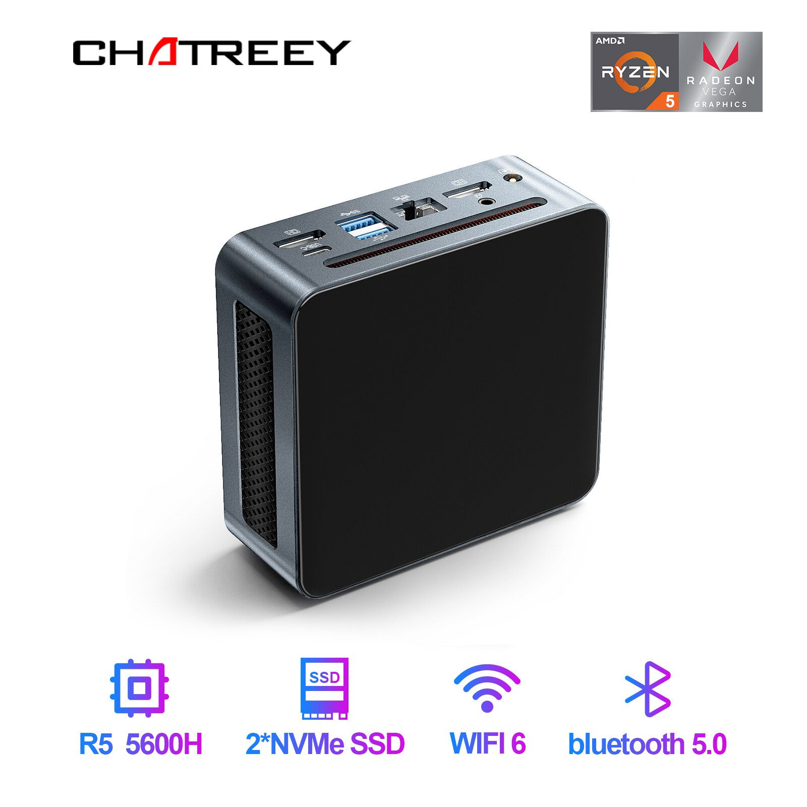 Chatreey Mini PC AN1P AN2P Ryzen 5 5600H R7 5800U Gaming Desktop Computer NVME