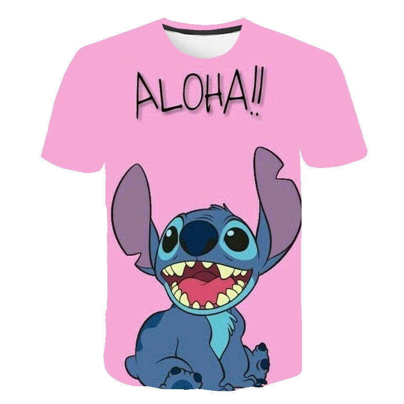 Thumbnail: 2023 Summer Boys Girls Stitch T Shirts Cartoon Baby T-shirts Short Sleeves Prin