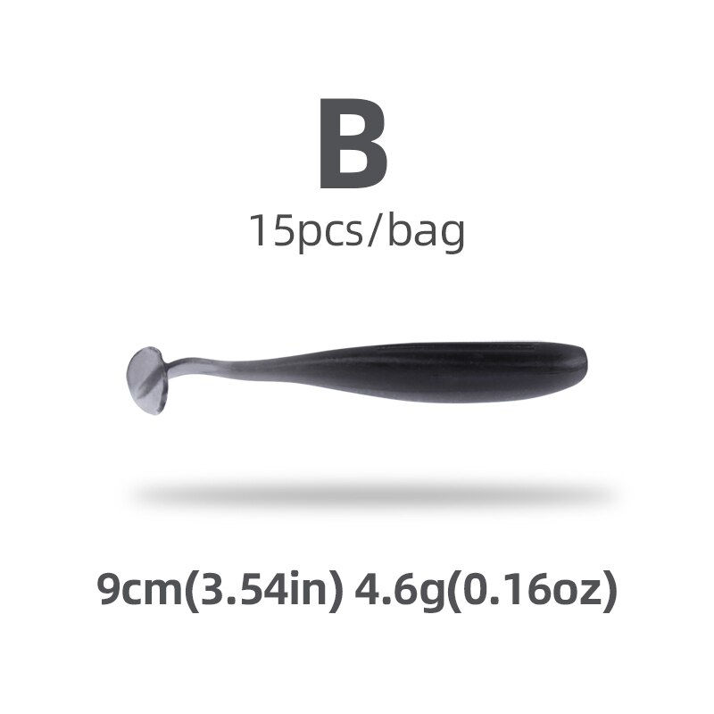 Thumbnail: HANDING PVC Material 5/7/9cm 15Pcs T-Tail Grub Worm Baits Fish Tackle Accessory