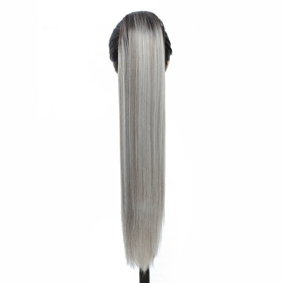 Thumbnail: Synthetic Straight Long Natural Hair Ponytail Extension Wrap Around Clip in Hai