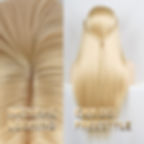 Miniatura: Blonde Long Straight Wig Synthetic Middle Part Natural Hairline Wig Highlight B