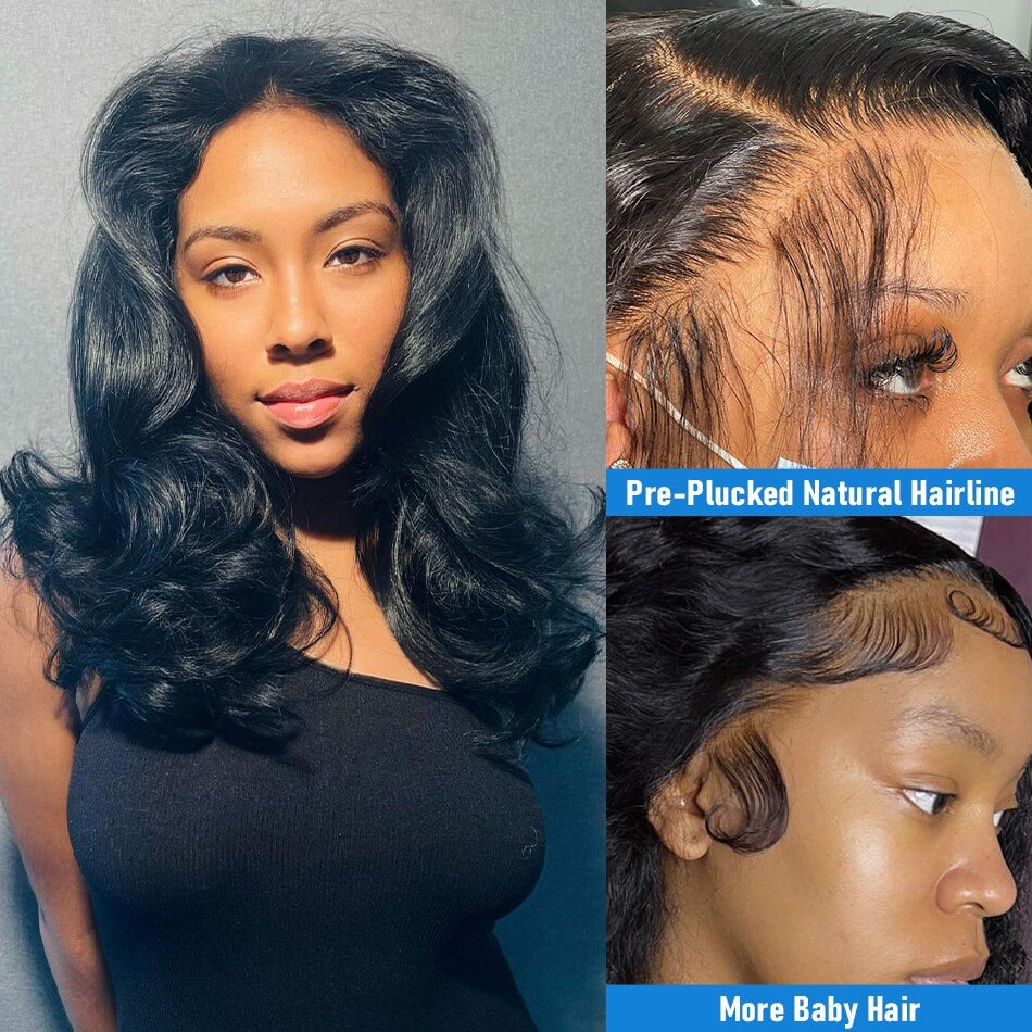 Thumbnail: Body Wave Short Bob Wig 5x5x1 T Part Human Hair Wigs Brazilian Remy PrePlucked 