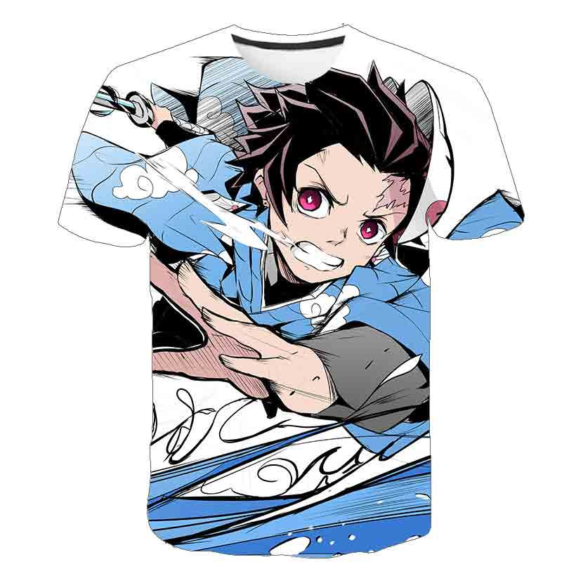 Thumbnail: 2023 Demon Slayer Boys Girls T-Shirts Summer Short Sleeves Tees Tops Kids Carto