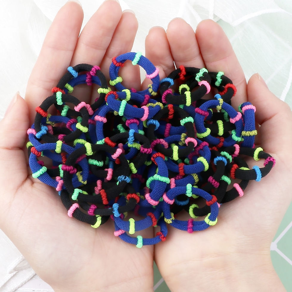 Thumbnail: 200PCS/Set Elastic Kids Basic Hair Bands Tie 3cm Dark Colors Headwear Don't Hur