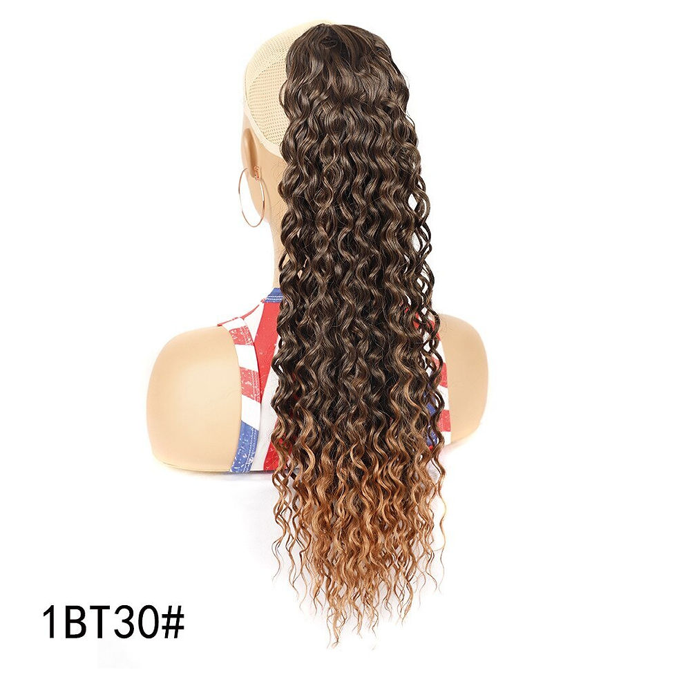 Thumbnail: 26Inch Curly Ponytail Extension For Black Women Drawstring Ponytail Hair Extens