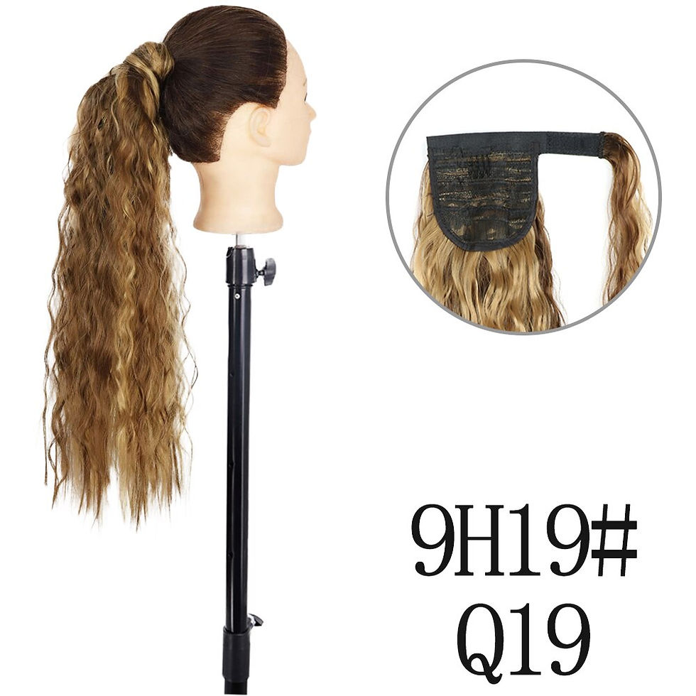Thumbnail: 34Inches Synthetic Wavey Long Natural Hair Ponytail Extension Wrap Around Clip 