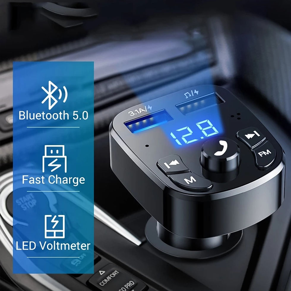Thumbnail: Car Hands-free Bluetooth-compaitable 5.0 FM Transmitter Car Kit MP3 Modulator P