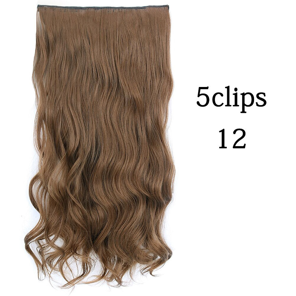 Thumbnail: Synthetic 22 Inch 5 Clip In Hair Extensions Long Wavy Hairstyle Fake Hairpiece 