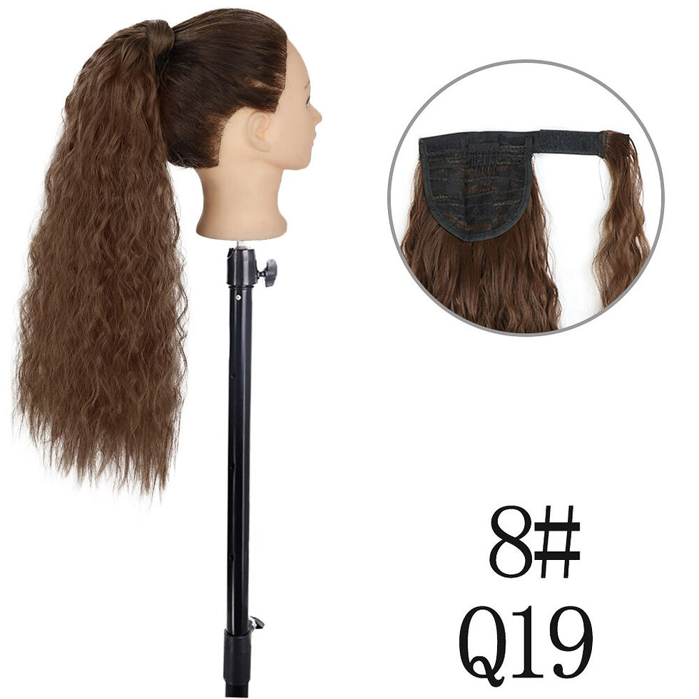 Thumbnail: 34Inches Synthetic Wavey Long Natural Hair Ponytail Extension Wrap Around Clip 
