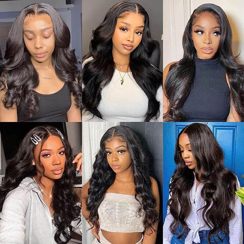 Thumbnail: HD Human Hair Lace Frontal Wig 13x4 13x6 Sheer Body Wave Lace Frontal Wig Pre P