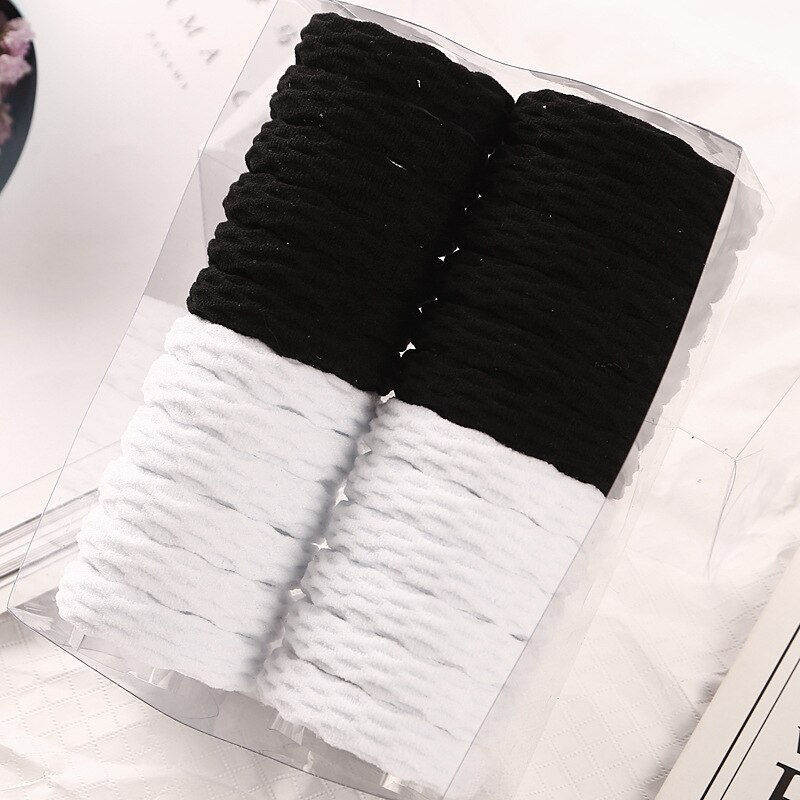 Thumbnail: 1Set Fashion Women Solid Colors Thick Elastic Rubber Bands Simple Style Pretty 