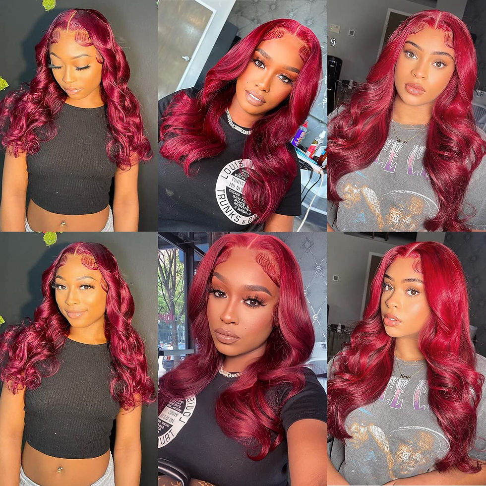 Thumbnail: 99J Burgundy Wig Glueless Pre Plucked Hairline Wig With Baby Hair Synthetic Lac