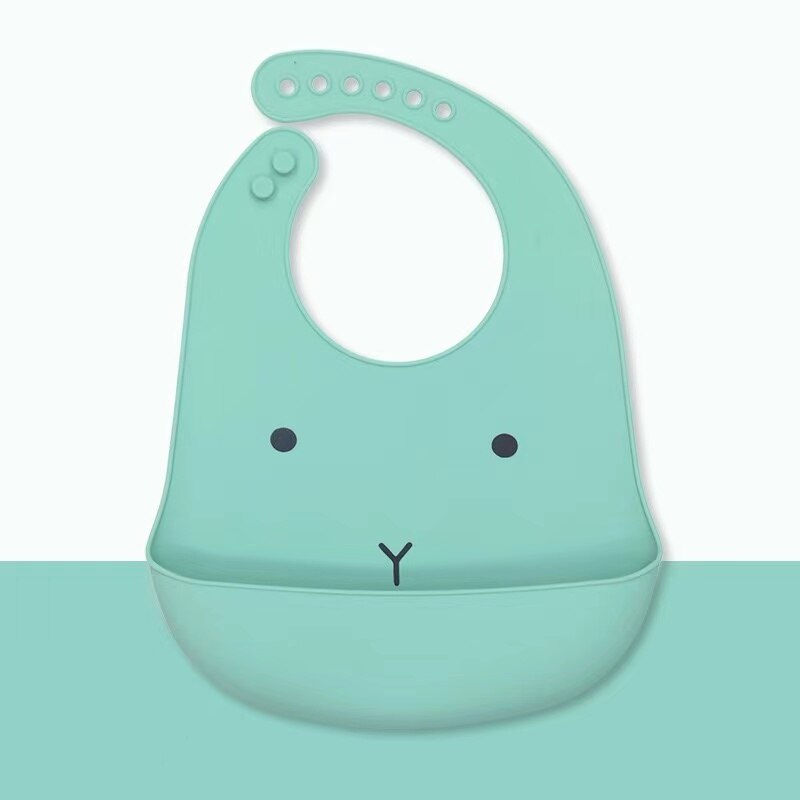 Thumbnail: 1Pcs Waterproof Baby Bibs Cartoon Printed Kids Bibs Adjustable Soft Silicone Bi